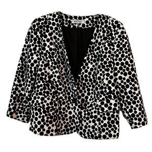 🌺 Kasper Women's 1-Button Polka Dot Jacket 🌺